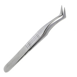 A2Z-Pointed Perfect Craft Fine Angled Removal Stainless Steel Semi Curved Wide Pointed Tip Tweezers For Professional Grafting Eyelash extension False Eyelash, Nail Art, Electronics, Medical - 4.5 Inch