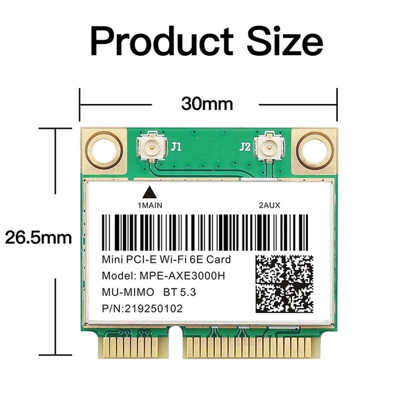 MPE-AXE3000H WiFi 6E Mini Tarjeta PCIe - Adaptador de triple