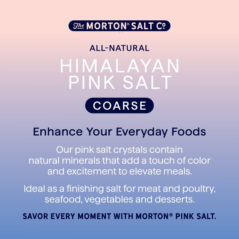Morton All-Natural Himalayan Pink Salt, Coarse, (17.6 oz), 2-Pack, Perfect