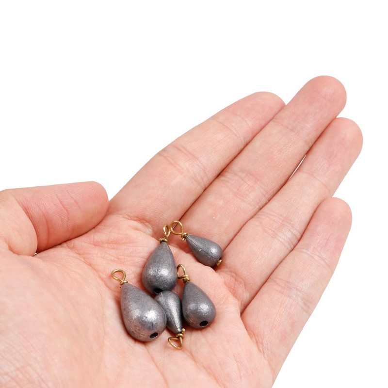 25 Pcs Fishing Sinker Weights Kit, Water Drop Shape Sea
