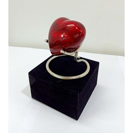 Urnas pequeñas impresas rojas para cenizas humanas, mini urnas para 3 x 3 pulgadas, urnas pequeñas, urnas de recuerdo hermosas, urna pequeña cremación con soporte y caja