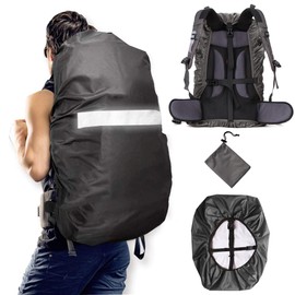 WSZCML Hi-Visibility Backpack Rain Cover with Reflective，Upgraded Triple Waterproofing，Adjustable Anti-Slip Cross Buckle Strap，for Hiking, Camping, Biking, Outdoor, Traveling (Gray, L)
