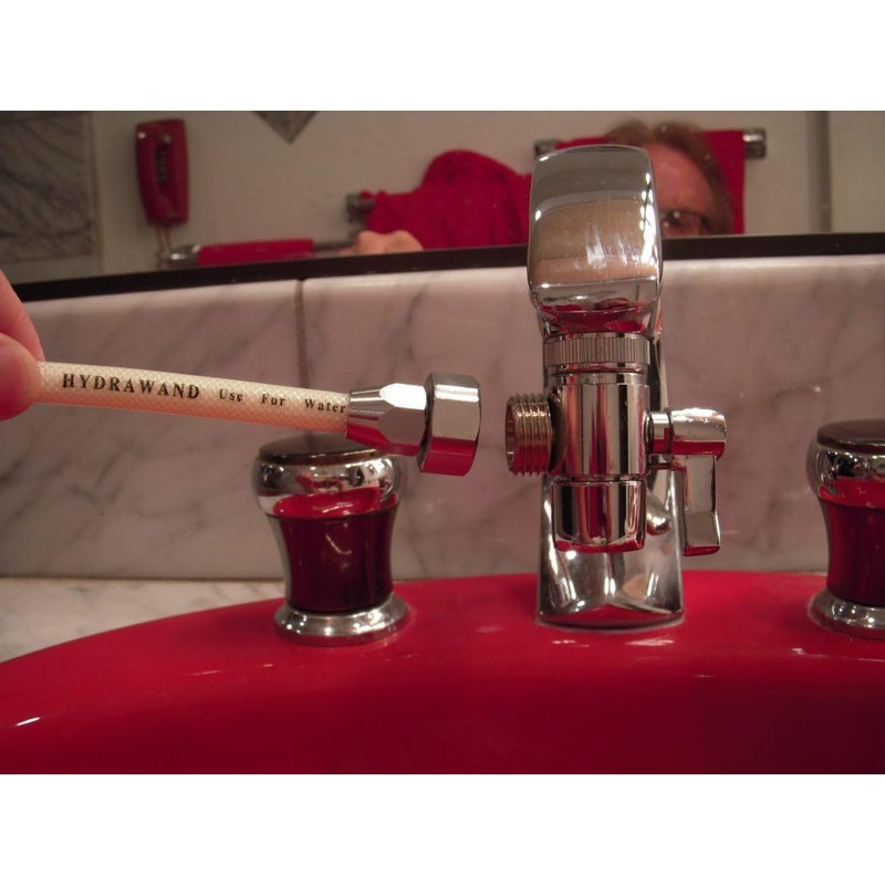 HydraWand Handheld Bidet w/Faucet Diverter, Ergonomic Wave-Form Handle, &"J" Nozzle,