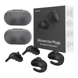 ENJROKJ Ear Plugs for Noise Cancelling,Soft Comfortable Silicone Sound Blocking Earplugs, Reusable Washable Earplugs for Work, Shooting, Study, Snoring, Sleeping and Concerts 2 Pairs/Box
