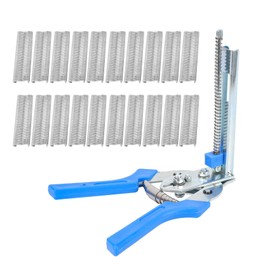 Peakloong 1pc Hog Ring Plier Tool and 600pcs M Clips Chicken Mesh Cage Wire Fencing Crimping Solder Joint Welding Repair Hand Tools