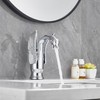 GGStudy Chrome Bathroom Faucet Swan Shape Single Handle One Hole