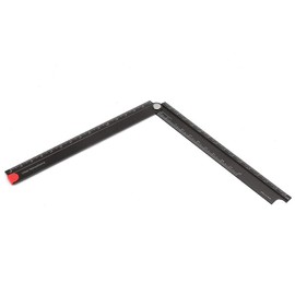 30cm Folding Ruler, Aluminum Alloy Ruler 0-300mm Ruler 90° Metal Foldable Stationery Ruler Black Engineers Ruler for Measuring