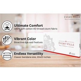 Classic Colorful Bandana Handkerchiefs for Women- 3 Pack Gift Set, 100% Cotton, 22x22 Inches, White Light Pink Teal