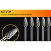 Carbide Burr Set 1/4" Shank SF-3 Die Grinder Bits Tungsten