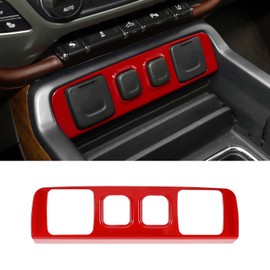 PDKLIN for Silverado USB Port Panel Trim Cover for Chevy Silverado/GMC Sierra 2014 2015 2016 2017 2018 Red Interior Accessories