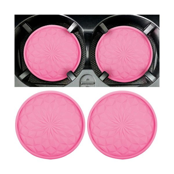 Adunsiaoto Pack of 2 PVC Material Car Coasters, Non-Slip Car