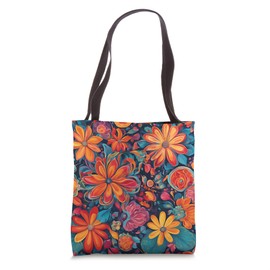 Floral Flowers Boho Chic Patterns Country Fun Colorful Tote Bag