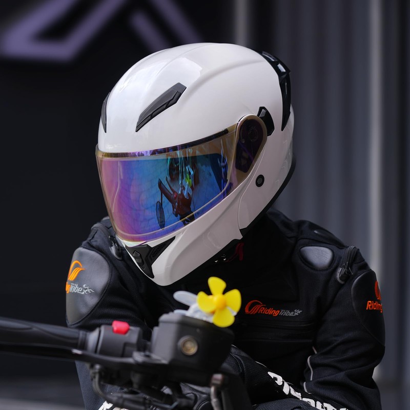 JQF Gear Modular Motorcycle Helmet Dual Visor Flip Up Full