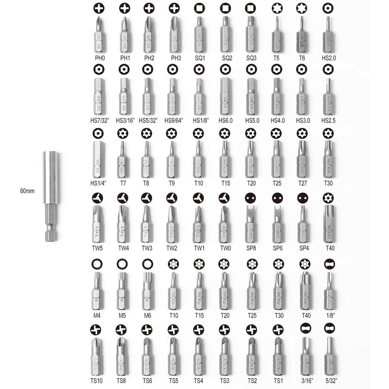 Protorq Security Screwdriver Bit Set, 61-Piece