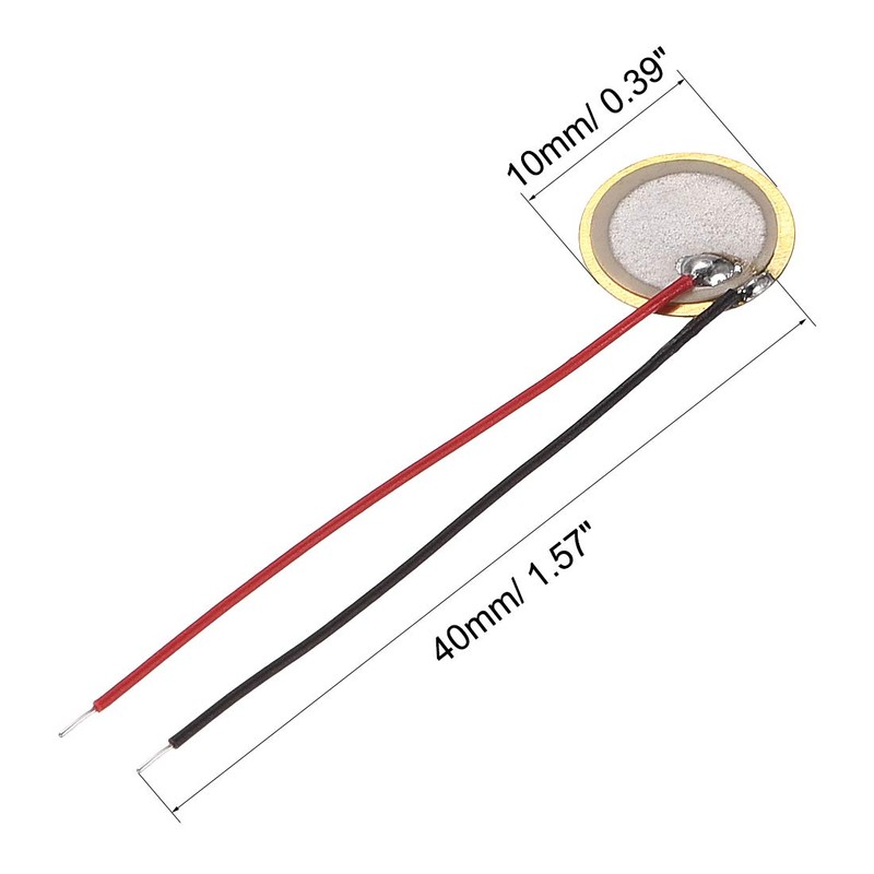 sourcing map 20 Pcs Piezo Discs 10mm Acoustic Pickup Transducer