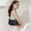HEBELD Classic Black Shoulder Bag, Faux Leather, Removable Chain Strap,