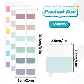 BOHUIZ BOHU1Z 360 Pcs Colored Sticky Index Tabs, 1lnch Pastel Sticky Tabs for Notebooks, Page Markers, Page Tabs for Binders, Book Sticky Tabs Notebook Tabs, Repositionable Sticky Note Tabs