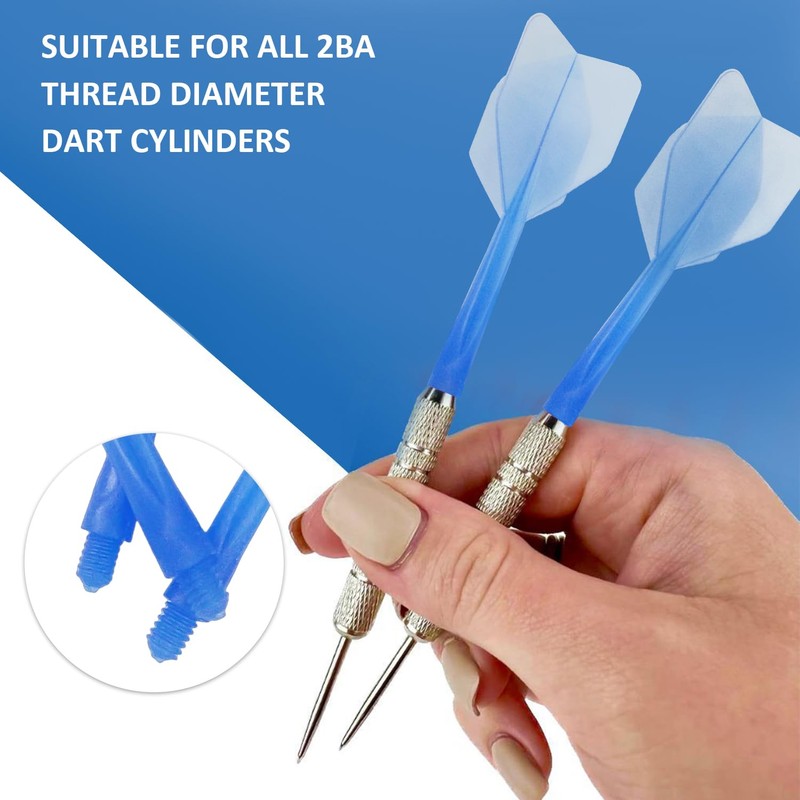 XMNIVATE 6-Piece Dart Shaft, Winged Dart Shaft, Blue Transparent Dart