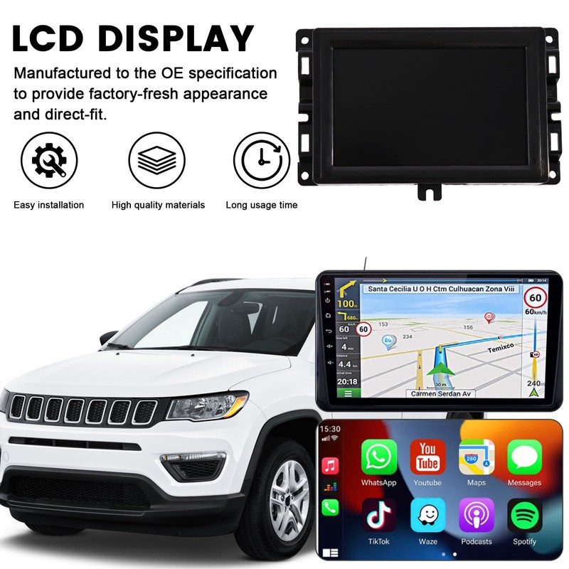 7" Uconnect Touch Screen Display Compatible with 2017 2018 2019