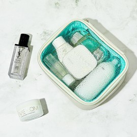 Rownyeon Clear Makeup Bag, Travel Toiletry Bag Makeup Organizer Bag Small Cosmetic Bags(White)