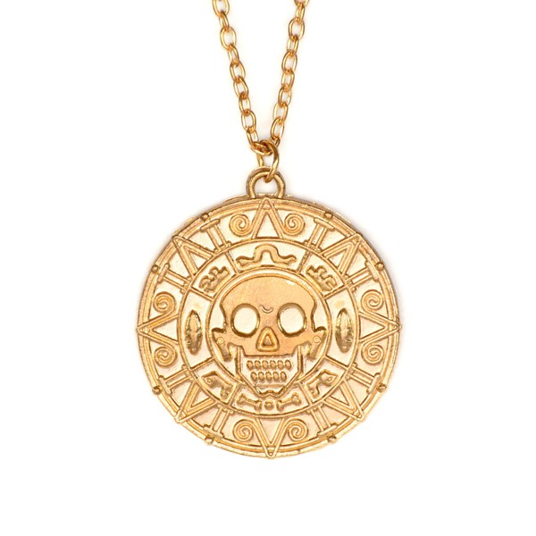papapanda Pirate Necklace with Aztec Coin of Pirates of the