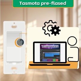 Matter Smart Switch homkit by Martin Jerry, tasmota preflashed on This ESP32 chip 1 Channel WiFi Smart Light Switch with Energy Monitor for Your Smart Home, Support Both MQTT and Matter, 1-Pack