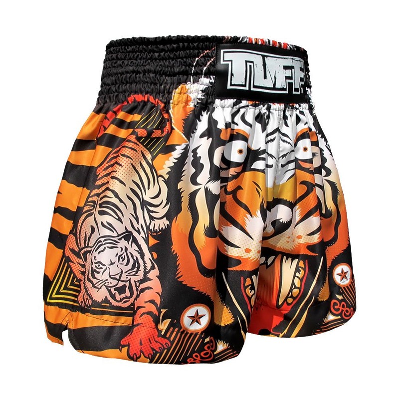 TUFF Muay Thai Shorts Boxing Trunks (TUF-MS613-ORG, M)