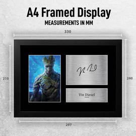 HWC Trading FR A4 Vin Diesel Guardians of the Galaxy Groot Gifts Printed Signed Autograph Picture for Movie Memorabilia Fans - A4 Framed