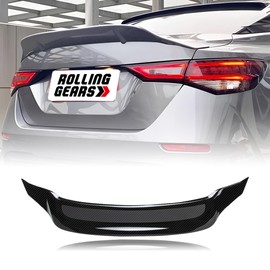 Rolling Gears Carbon Fiber Look Trunk Spoiler Wing Compatible with 2020–2025 Nissan Sentra Sedan S SV SR Rear Spoiler (MK Style)