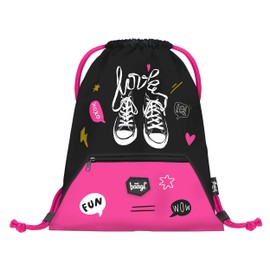 Baagl Gym Bag for Girls and Women – Waterproof Shoe Bag, School and Nursery Sports Bag, Sports Backpack., multicolour