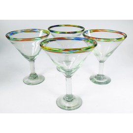 Eye4Art Mexican Margarita Glass Martini Confetti Rim 15 oz