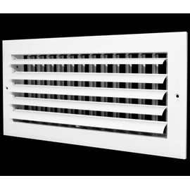 HVAC Premium 14"w X 8"h 1-Way Air Vent Adjustable Aluminum Curved Blades Integral Multi-Shutter Damper HVAC Diffuser [Outer Dimensions: 15.75"W X 9.75"H]