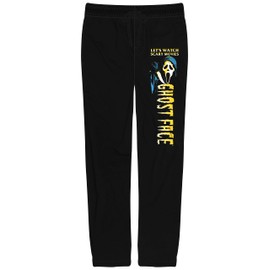 Bioworld Ghostface Let's Watch Scary Movies Men's Black Sleep Pajama Pants-Small