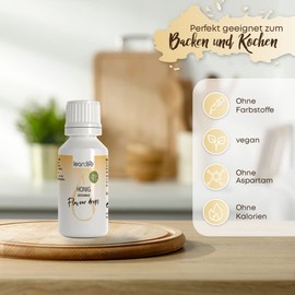 Lean:Life Flavour Drops, Aroma Drops, Honey, Vegan, Sugar-Free, Gluten Free, No Calories, Made in Germany – 30 ml
