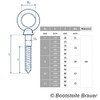 BOOTSTEILE BRAUER Eye Bolts with Wood Thread 8 x 80