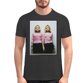 Ashley & Mary Kate Olsen - Men's Soft Graphic T-Shirt HAI #G407624, Black, X-Large