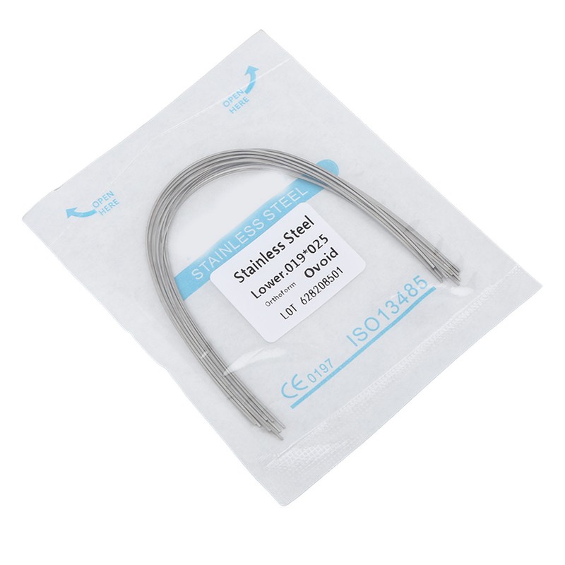 50pcs Stainless Steel Orthodontic Arch Wire Elastic Dental Orthodontic Rectangular