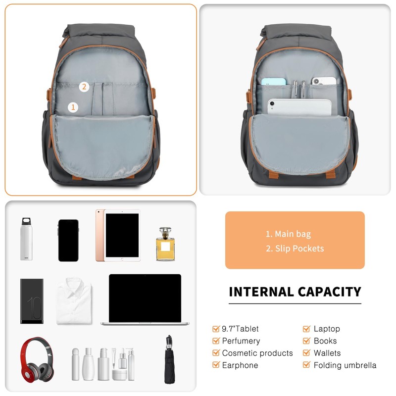 KONO Men's Backpack Portability Travel Backpack Waterproof with Adjustable Buckle