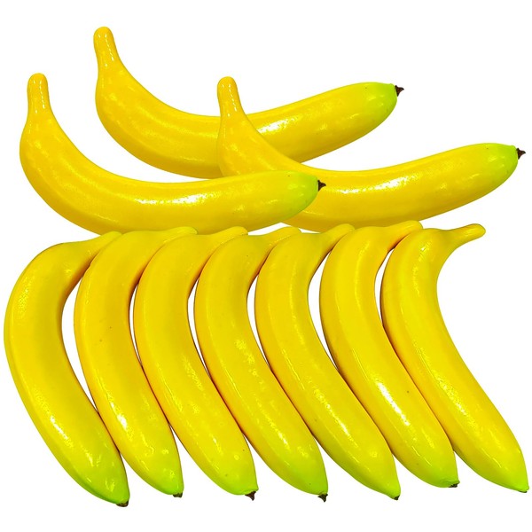 Suewaxxf 10PCS Artificial Bananas Lifelike Simulation Fake Fruit Artificial Banana