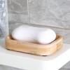 Kandid Bamboo Soap Dish - Curved Elevated Design with Drainage