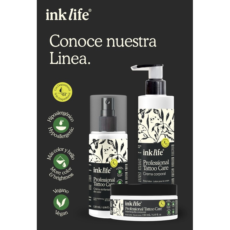 Ink Life Crema Corporal Profesional para Tatuaje 250 ml SuperHumectante