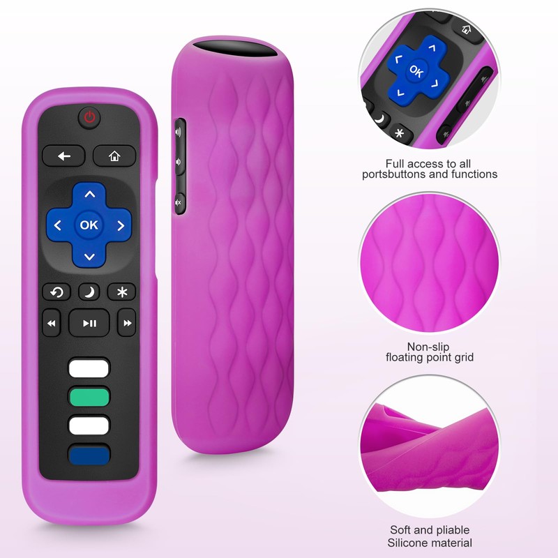 2 Pack for Roku Remote Cover,Silicone Controller Case Green and