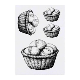 Azeeda 4 x 'Korb mit Brot' Temporäre Tattoos - Wasserfest, Hautfreundlich & Ungiftig · Transfers in Verschiedenen Größen (TO00082730)