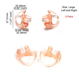 HYS Replacement Larger Earmold Earbud Earpiece for Two-Way Radio Air Acoustic Coil Tube Audio Kits