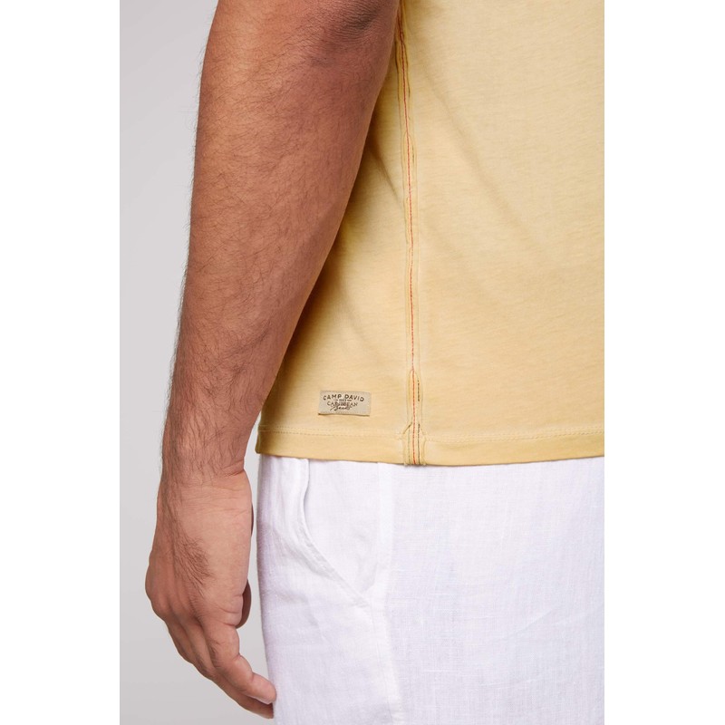 Camp David Men's Crew Neck Shirt with Logo Prints, Warm