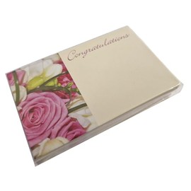 INERRA Florist Message Cards for Flower Bouquets - Small Greeting Card - Pack of 50 (Congratulations)