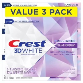 Crest 3D White Brilliance Vibrant Toothpaste - Peppermint - 4.6oz 3pk