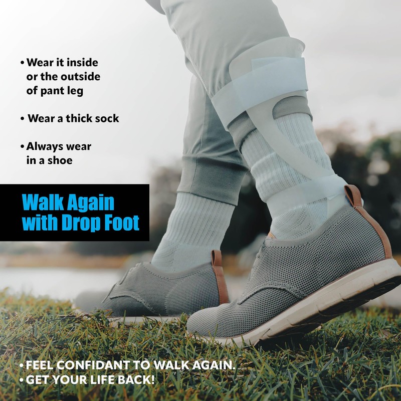 BraceOn AFO Swedish Drop Foot Stabilizer for Walking and Exercise,