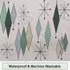 Mid Century Shower Curtain Modern Abstract Diamond Geometric Atomic Starburst