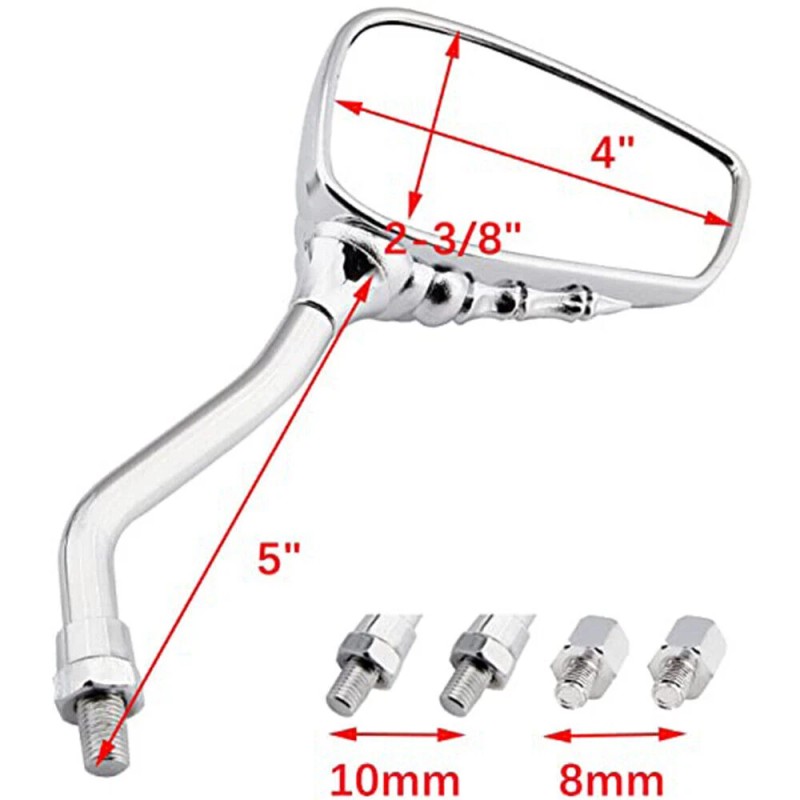 Unbranded Universal Chrome Skeleton Skull Hand Claw Motorcycle Rear View